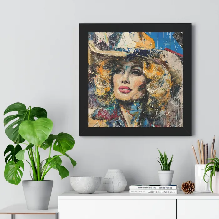 Framed Vertical Poster Country Queen Portraits by NC Earrings