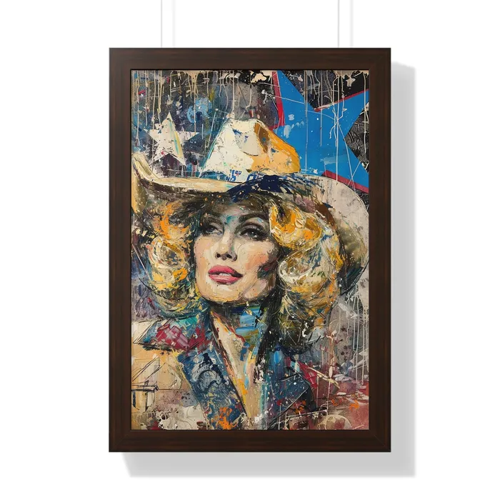 Framed Vertical Poster Country Queen Portraits by NC Earrings