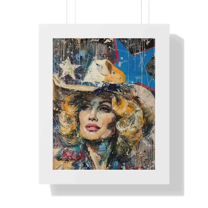 Framed Vertical Poster Country Queen Portraits by NC Earrings