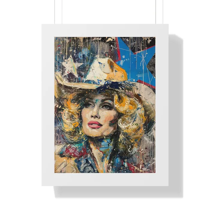 Framed Vertical Poster Country Queen Portraits by NC Earrings
