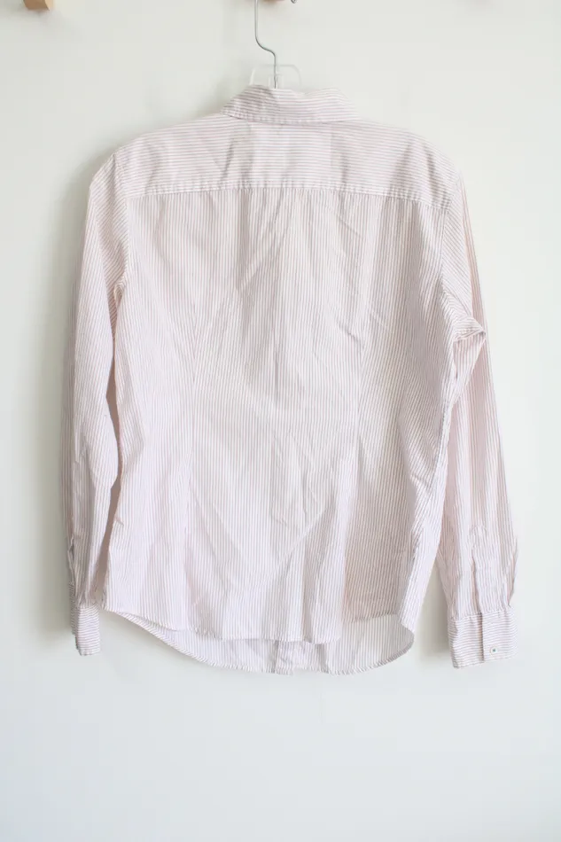 Gap Gap Red White Pinstriped Button Down Shirt 10 Rings