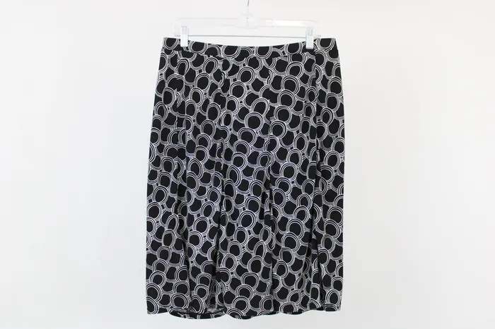 George Rings George Stretch Black Patterned Skirt L