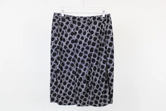 George Rings George Stretch Black Patterned Skirt L