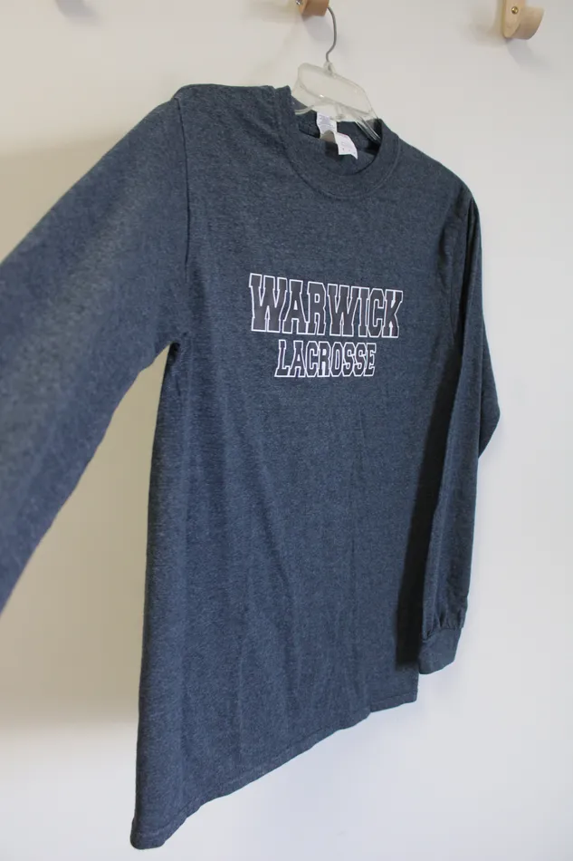 Gildan Warwick Lacrosse Gray Long Sleeved Shirt S Gildan Earrings