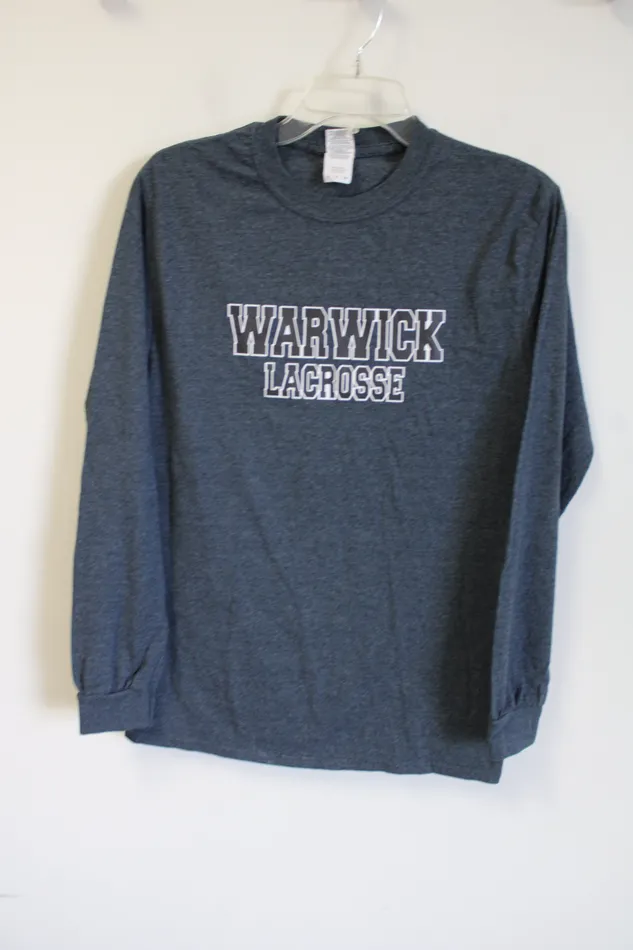 Gildan Warwick Lacrosse Gray Long Sleeved Shirt S Gildan Earrings