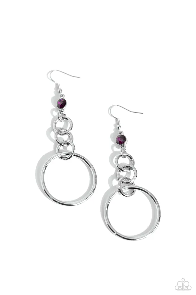 Glitzy Gesture Purple Paparazzi Accessories Earrings