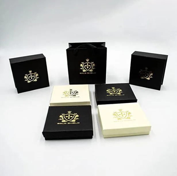 Gold Shield Earrings Pulseras de Hilo para Parejas