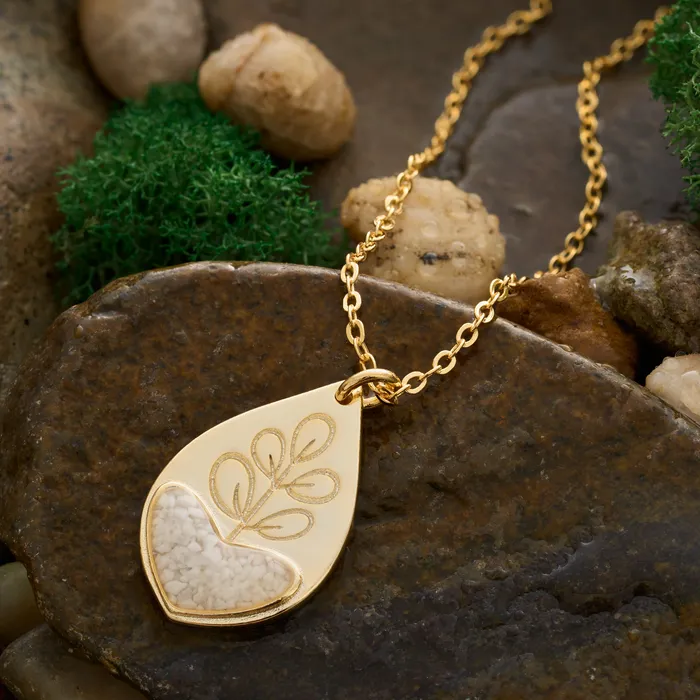 Gold White Turquoise Heart Leaf Necklace Chadds Ford Jewelry Necklaces