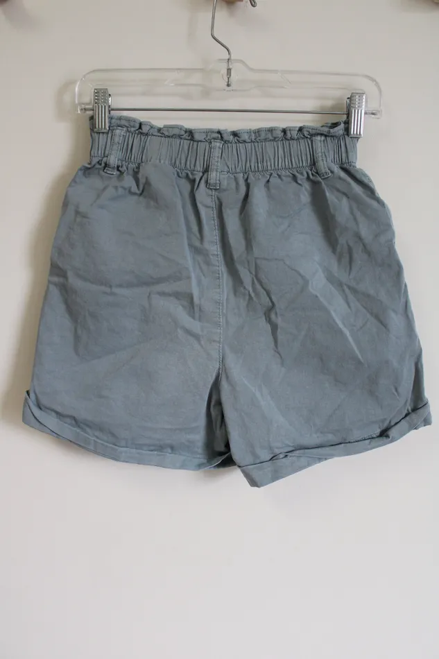 HM Necklaces HM Light Dusty Blue High Waist Paperbag Shorts XS