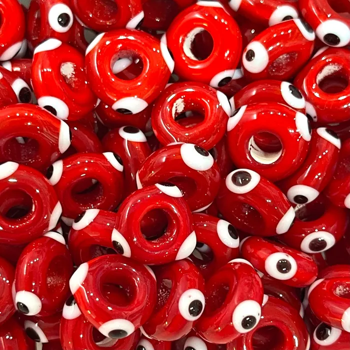 Hand Made Large Hole Evil Eye Beads Pandora Fit Glass Beads 5 Pcs in a pack Peppy Beads Necklaces Hand Made Large Hole Evil Eye Beads Pandora Fit Glass Beads 5 Pcs in a pack Peppy Beads Necklaces