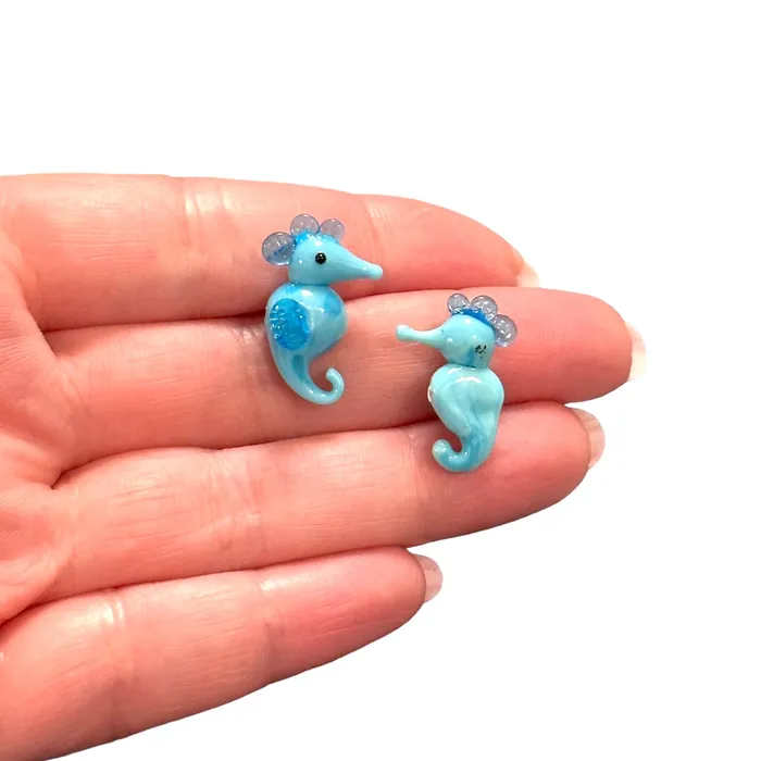 Hand Made Murano Glass Seahorse Charm Peppy Beads Charm Necklaces