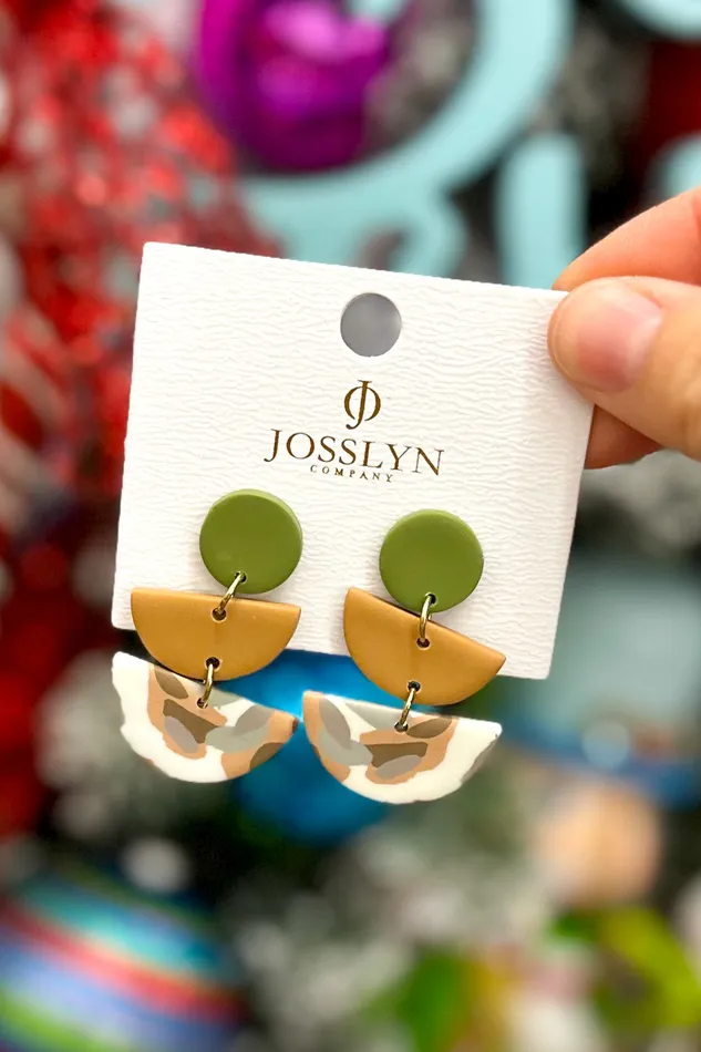 Handmade Clay Statement Earrings Olive JOSSLYN by Wall to Wall Earrings