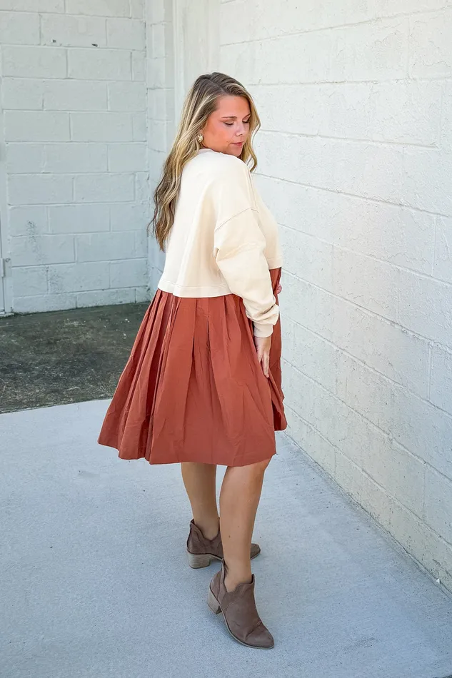 Haptics Earrings Best Foot Forward Pullover Dress CreamRust