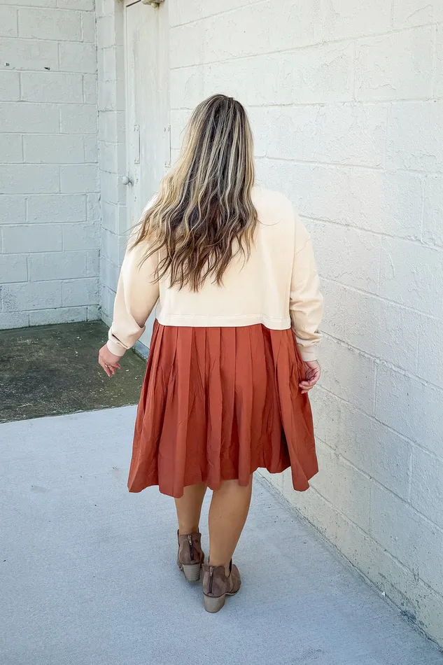 Haptics Earrings Best Foot Forward Pullover Dress CreamRust
