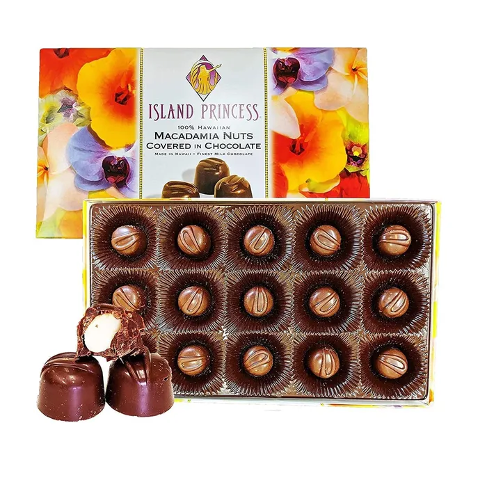 HAWAIIANKINGCAN Earrings Island Princess Macadamia Nuts Covered in Chocolate 5oz