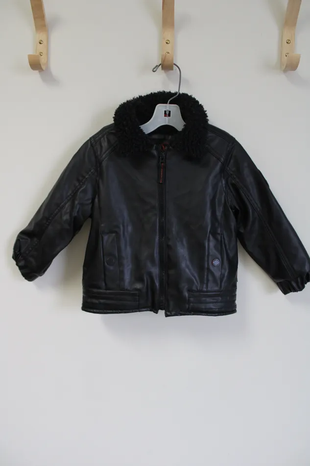 Hawke Co Faux Black Leather Jacket 3T Hawke Co Rings