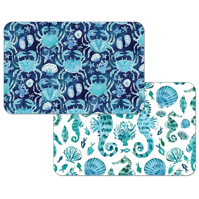 HIGHLANDWOOD Necklaces Ocean Fantasy Reversible Rectangle Placemat