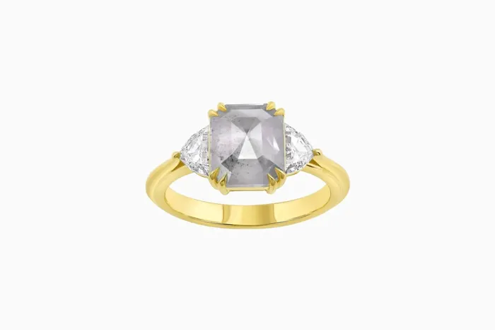 Honey Jewelry Co Rings 221ct EmeraldCut Salt Pepper Diamond Engagement Ring Honey Jewelry Co Rings 221ct EmeraldCut Salt Pepper Diamond Engagement Ring