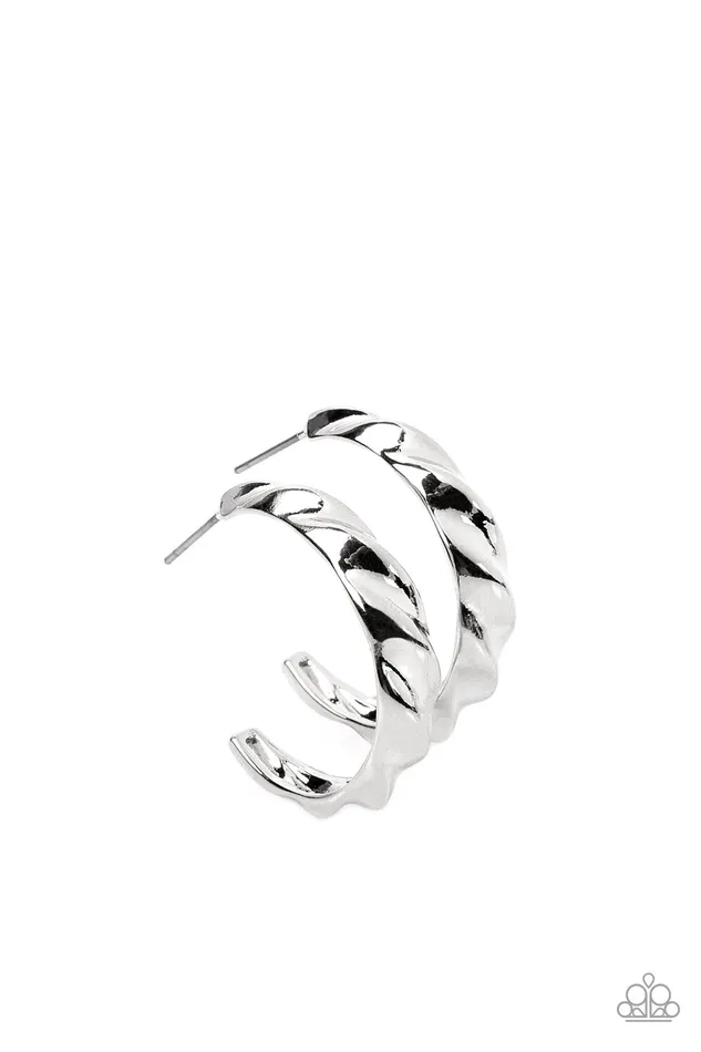 HOOP it Up Silver Paparazzi Accessories Earrings