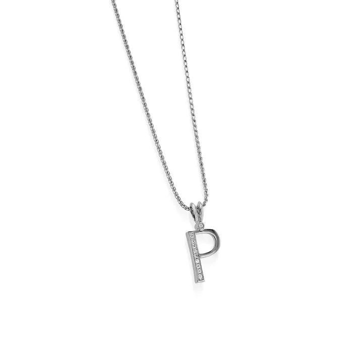 Initial P Diamond Pendant John Atencio Necklaces