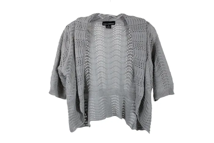 Isabella Rodriguez Earrings Isabella Rodrigues Gray Knit Shimmer Cardigan S