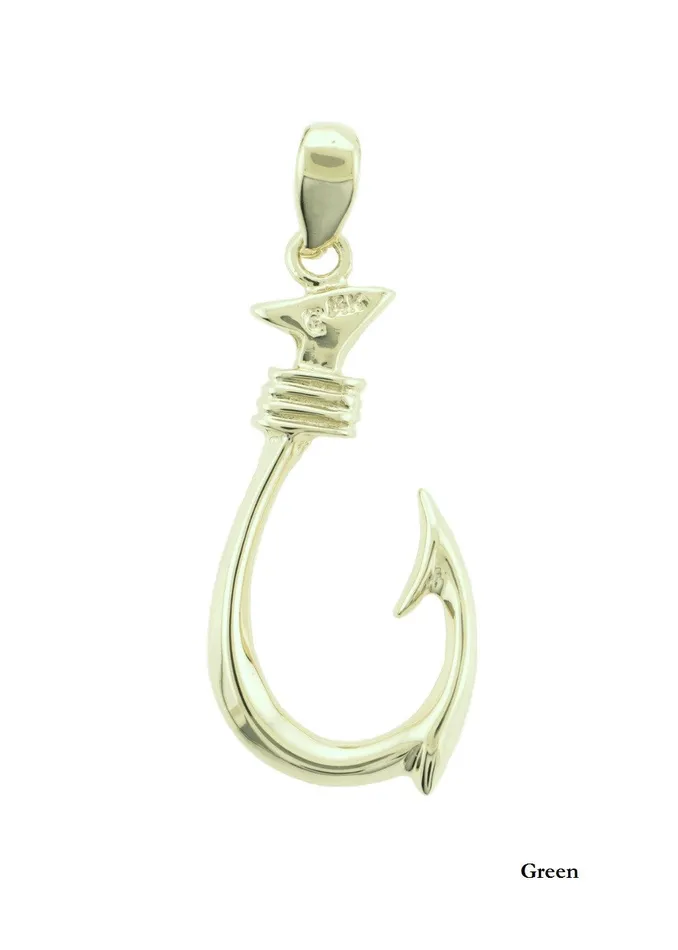 Island Fine Jewelry Necklaces 14K Gold Hawaiian Fish Hook Pendant