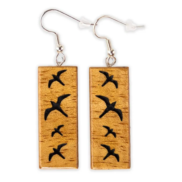 Iwa Koa Narrow Rectangle Earrings HAWAIIANACCES Earrings