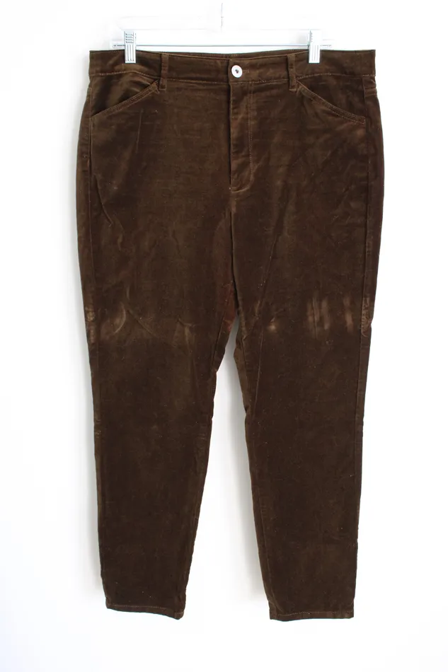 JJill Earrings JJill Brown Velvet Skinny Pant 14