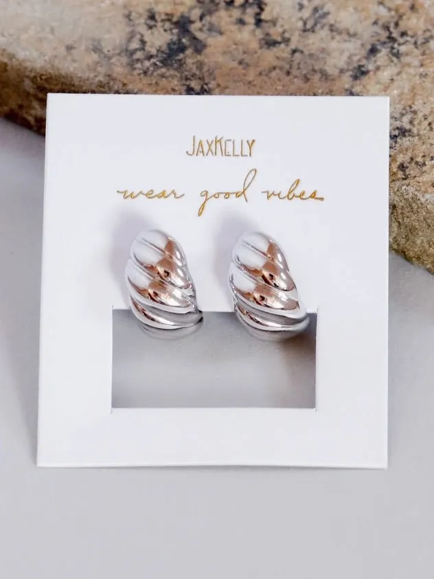 JaxKelly Earrings Swirl Hoops