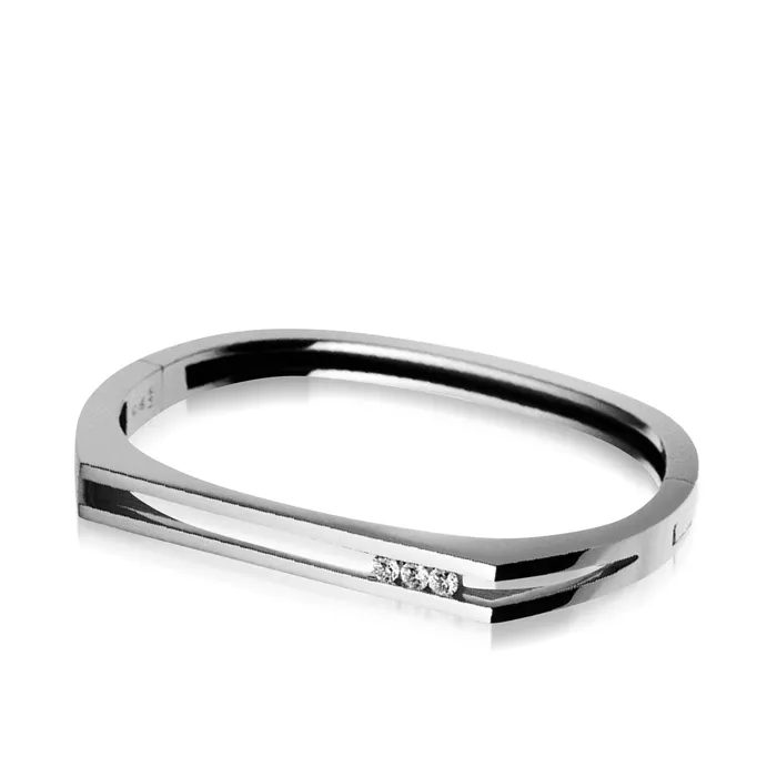 John Atencio Bracelets Lines Diamond Hinged Bracelet
