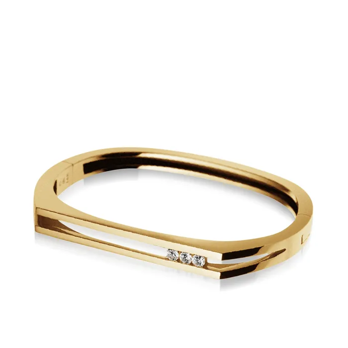 John Atencio Bracelets Lines Diamond Hinged Bracelet