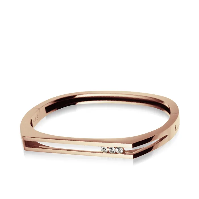 John Atencio Bracelets Lines Diamond Hinged Bracelet