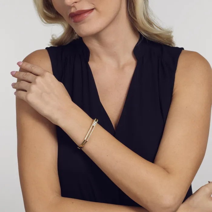 John Atencio Bracelets Lines Diamond Hinged Bracelet