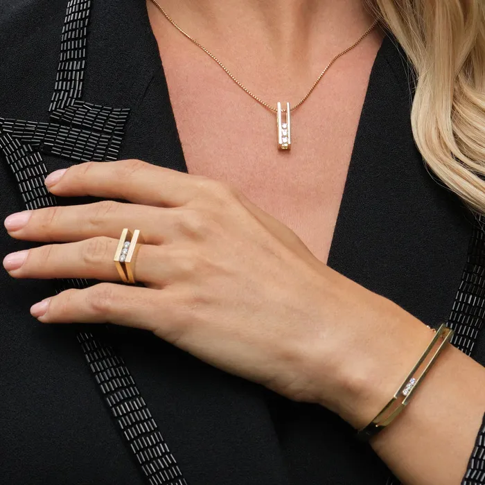 John Atencio Bracelets Lines Diamond Hinged Bracelet