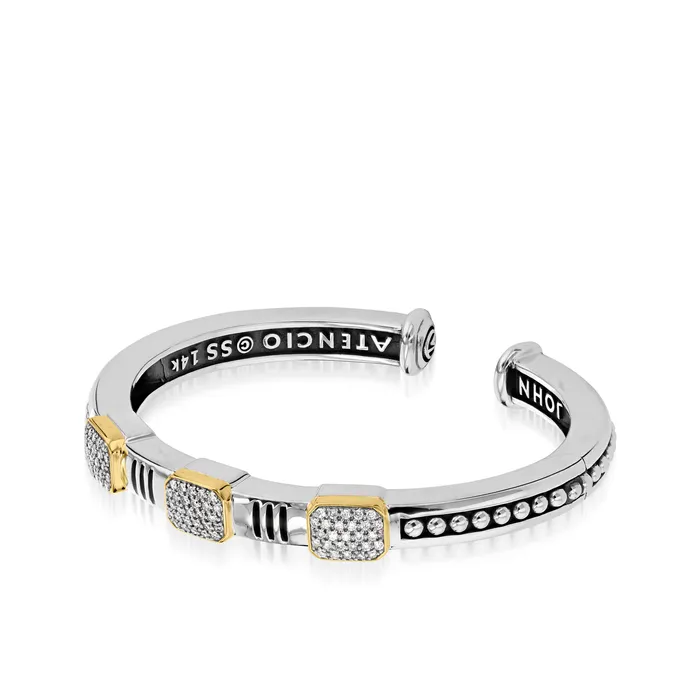 John Atencio Bracelets Sahara Pave Diamond Stack Cuff Bracelet John Atencio Bracelets Sahara Pave Diamond Stack Cuff Bracelet