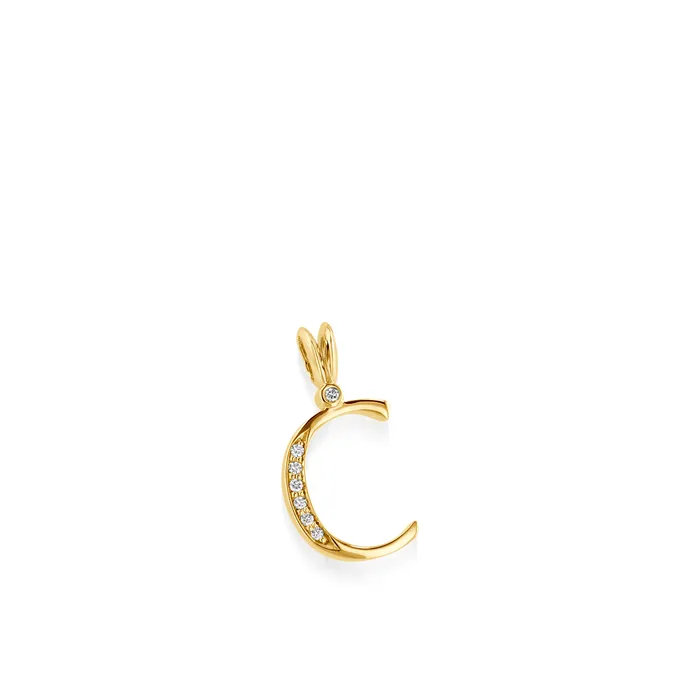 John Atencio Necklaces Initial C Diamond Medallion Pendant