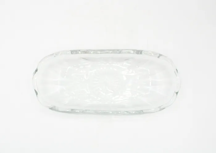 Jubilee Thrift Earrings Oblong Glass Trinket Candy Serving Dish
