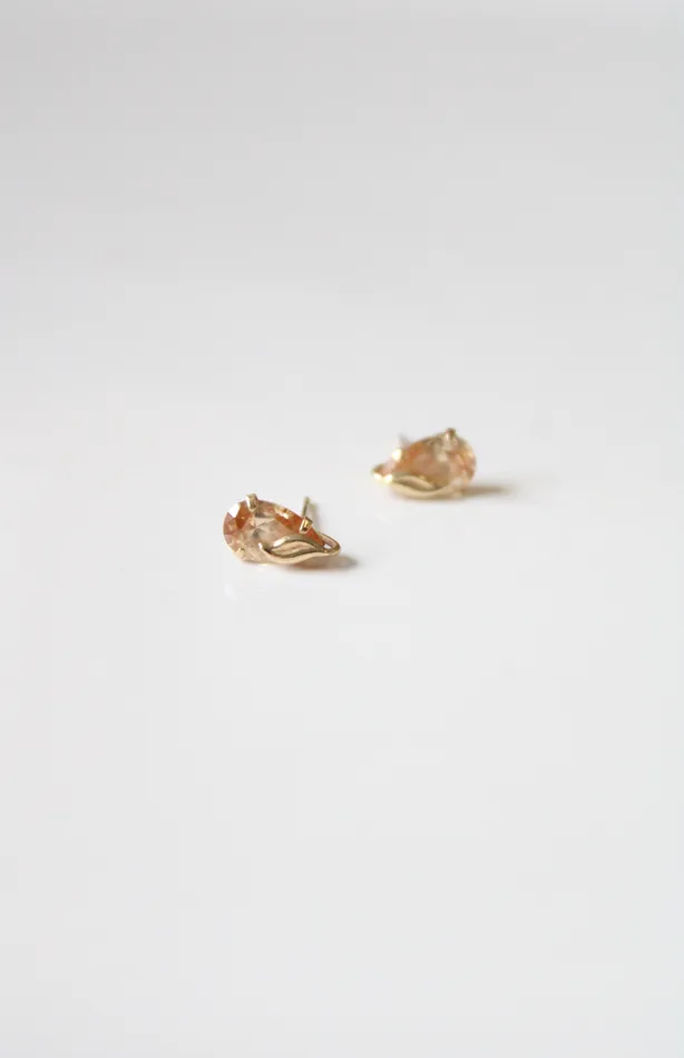 Jubilee Thrift Earrings Sunstone Pear 585 Yellow Gold Stud Earrings