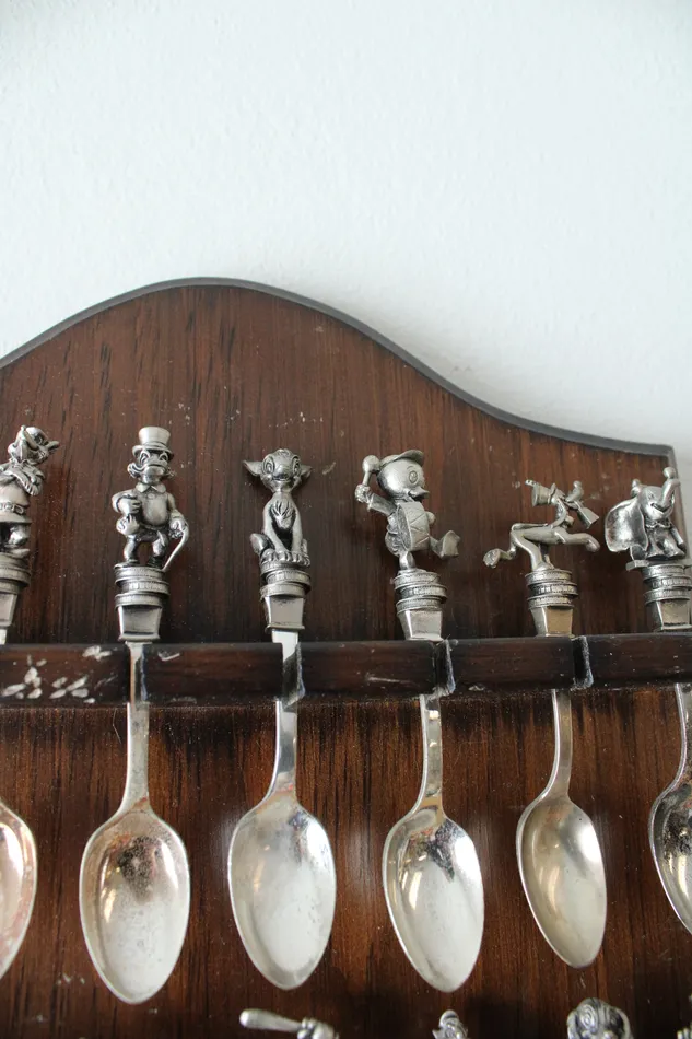 Jubilee Thrift Earrings Vintage Disney Character Silver Plated Spoon Collection