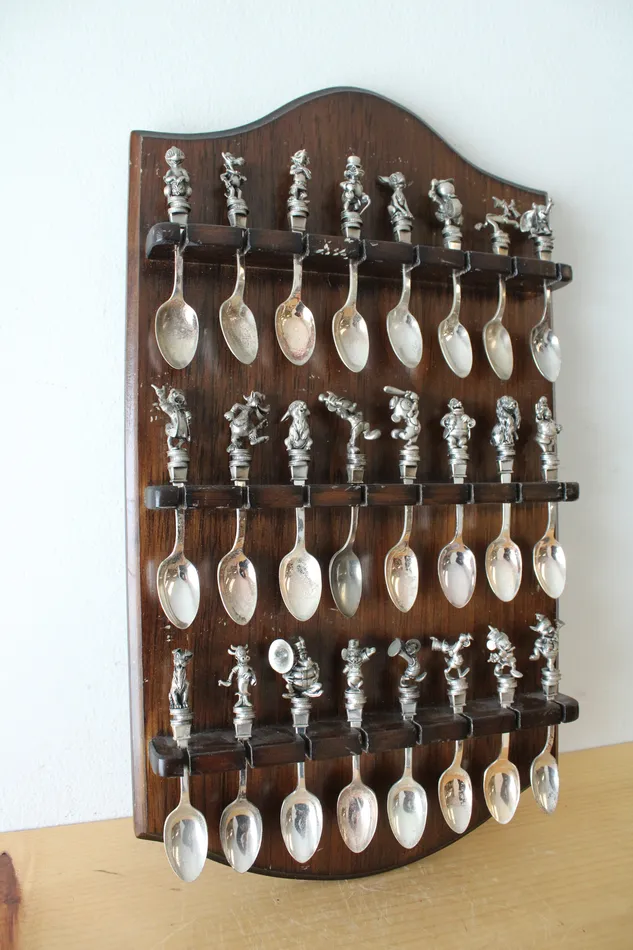 Jubilee Thrift Earrings Vintage Disney Character Silver Plated Spoon Collection