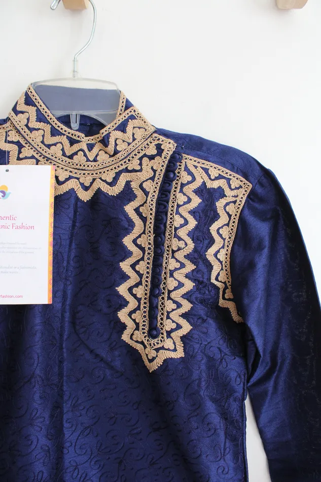 Jubilee Thrift Rings NEW Utsav Fashion Blue Gold Kurta 32 Jubilee Thrift Rings NEW Utsav Fashion Blue Gold Kurta 32