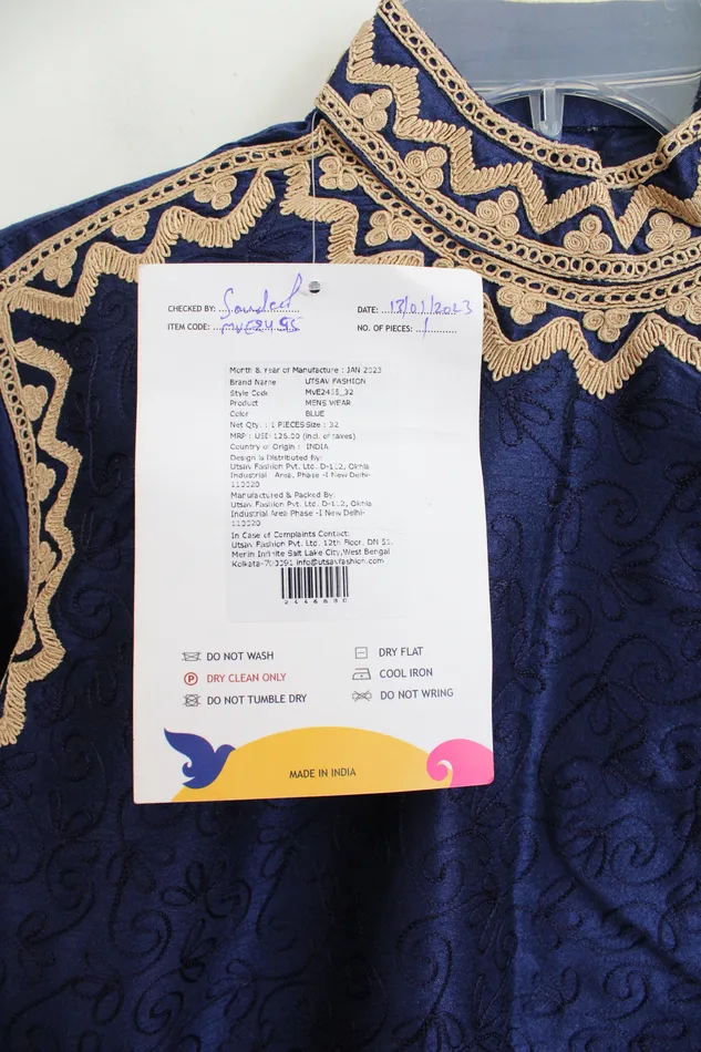Jubilee Thrift Rings NEW Utsav Fashion Blue Gold Kurta 32 Jubilee Thrift Rings NEW Utsav Fashion Blue Gold Kurta 32