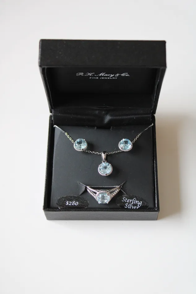 Jubilee Thrift Rings R H Macy Co Sterling Silver Topaz Jewelry Set