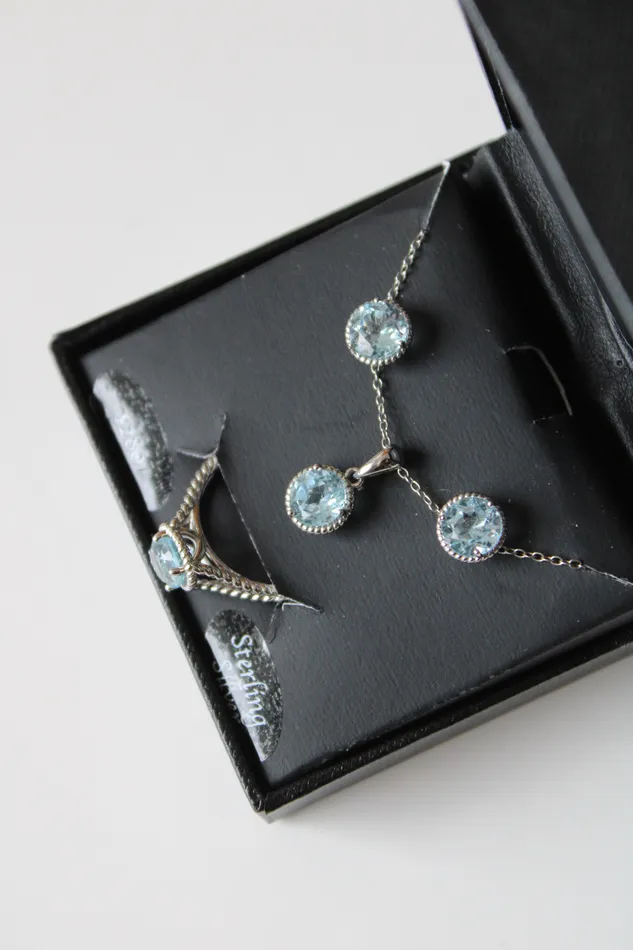 Jubilee Thrift Rings R H Macy Co Sterling Silver Topaz Jewelry Set