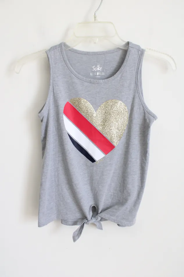 Justice Gray Tied Tank Top 12 Justice Earrings