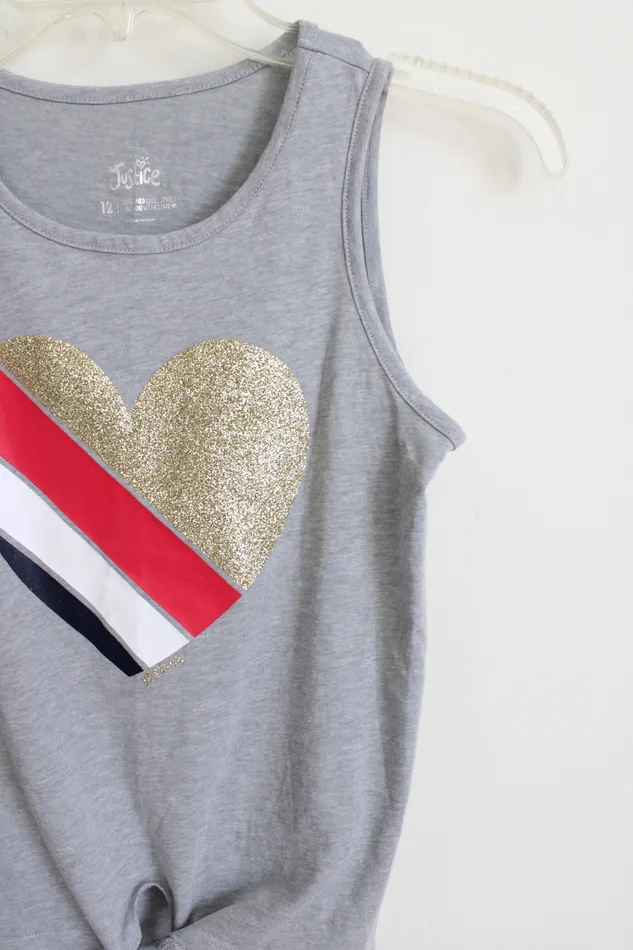 Justice Gray Tied Tank Top 12 Justice Earrings