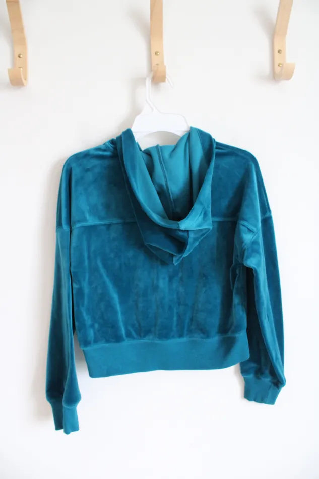 Justice Justice Dark Teal Velour Jacket Youth S 78 Earrings