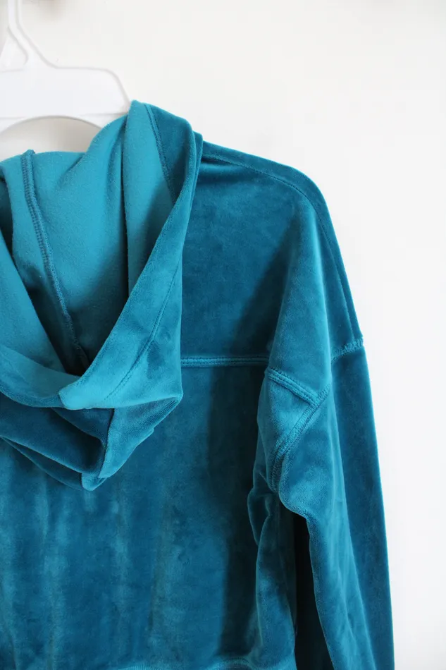 Justice Justice Dark Teal Velour Jacket Youth S 78 Earrings
