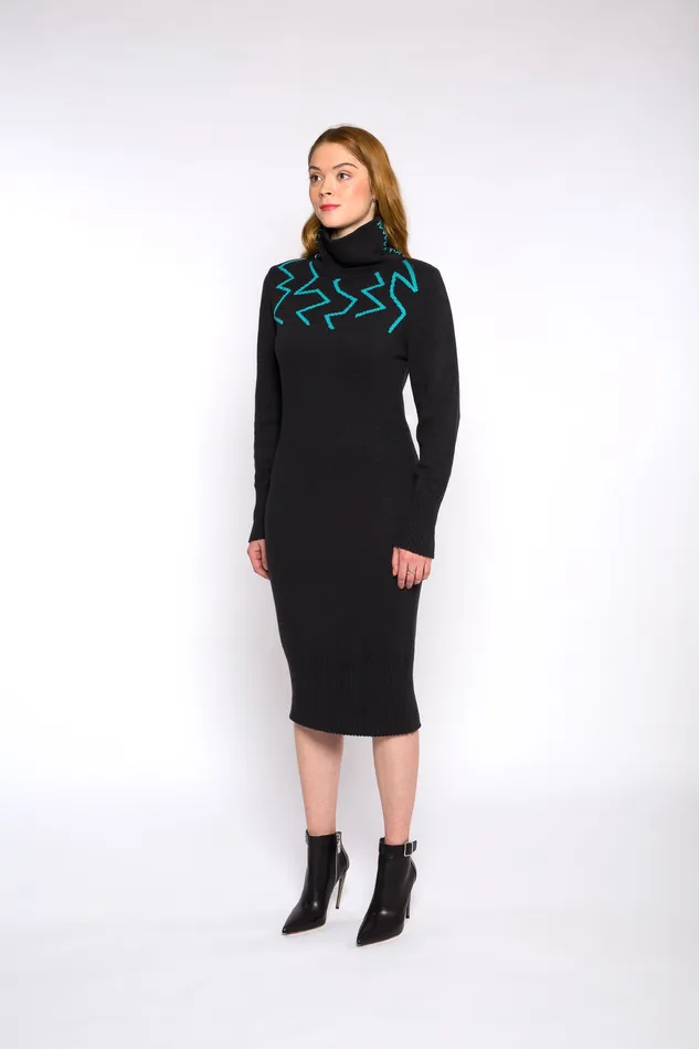 justineleconte1 Rings GABRIELLE knitted dress dark greyblue justineleconte1 Rings GABRIELLE knitted dress dark greyblue