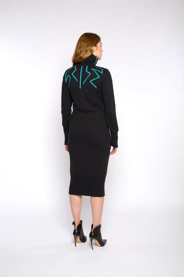 justineleconte1 Rings GABRIELLE knitted dress dark greyblue justineleconte1 Rings GABRIELLE knitted dress dark greyblue
